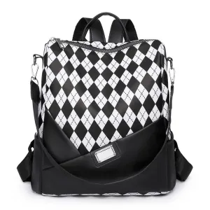 Checkered Large Capacity Anti-Theft Travel Backpacks