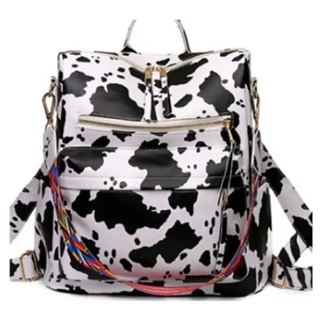 ChicLeather Zipper School Shoulder Backpack