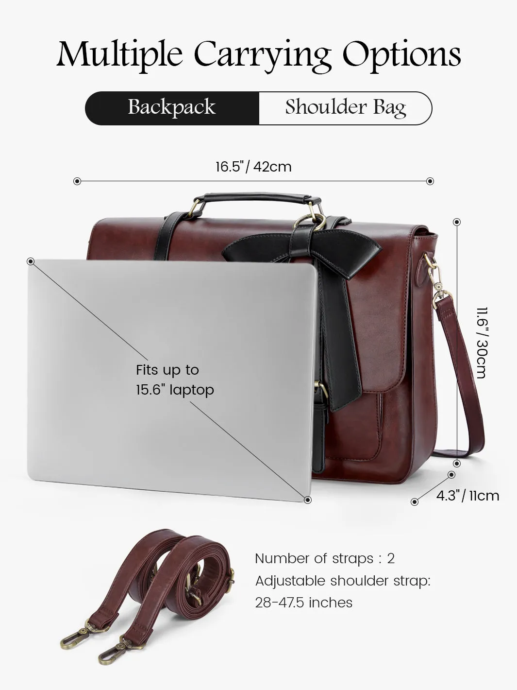 Cocoa Truffle Ecosusi Classic Bow Briefcase