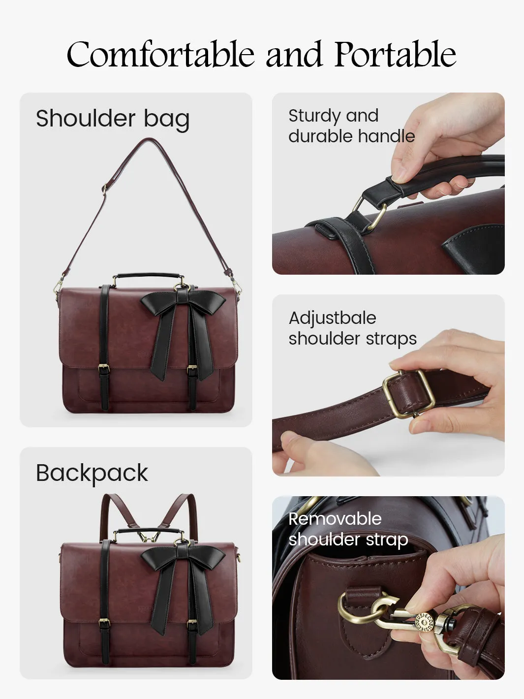 Cocoa Truffle Ecosusi Classic Bow Briefcase