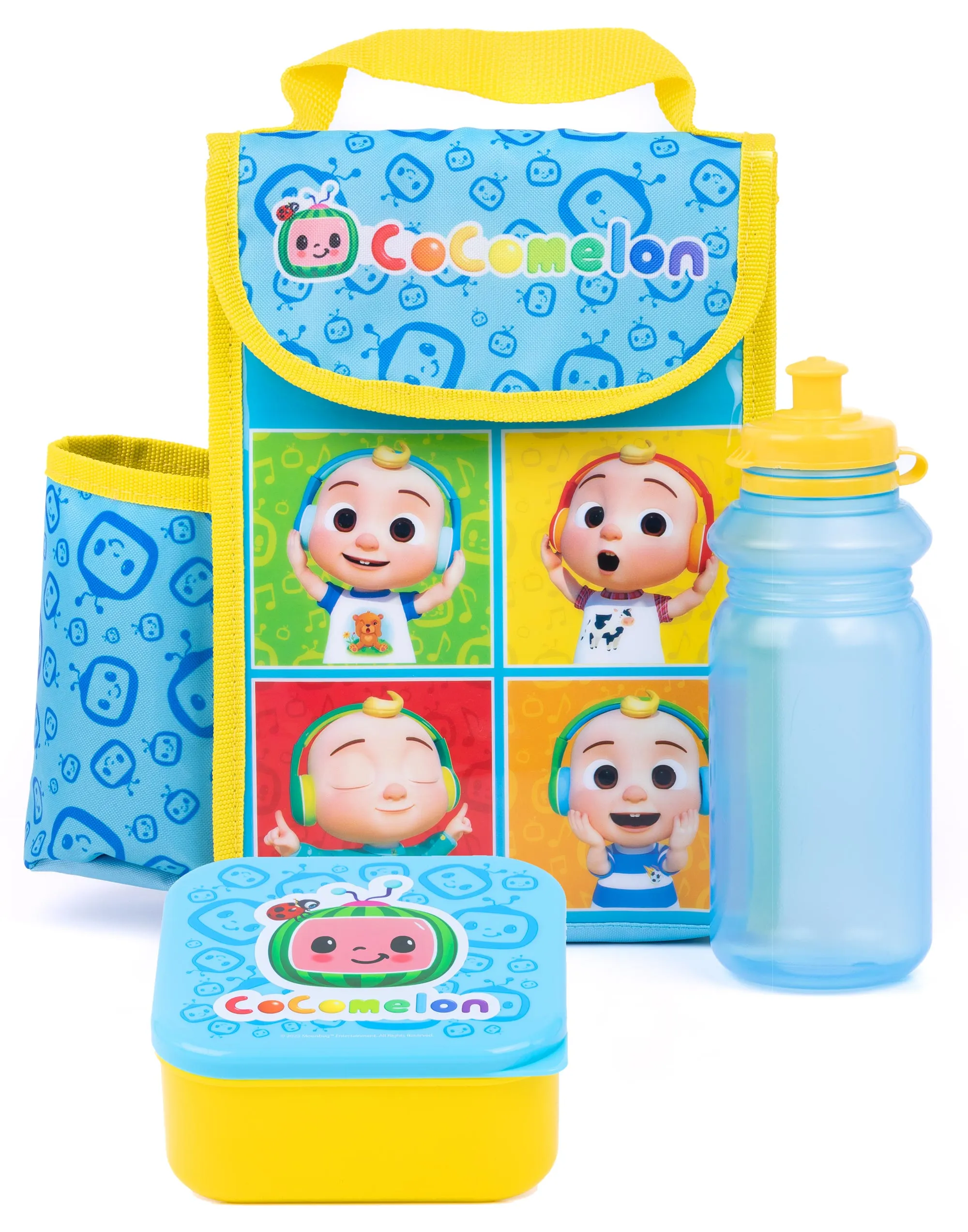 Cocomelon Boys Blue Lunch Bag Bottle and Snack Pot