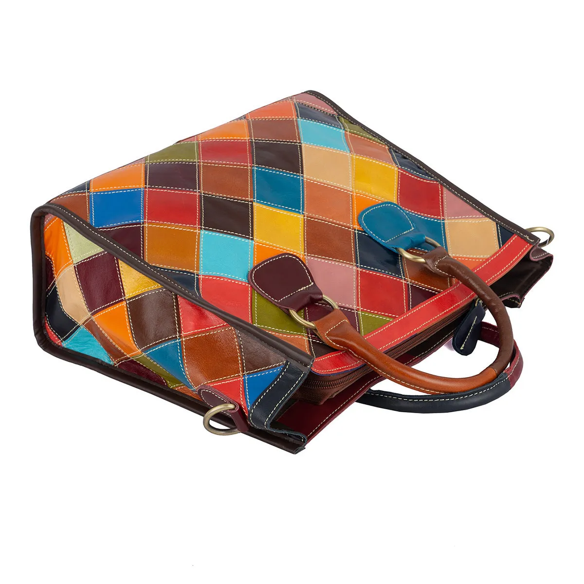 Colorful Leather Premium Hand-held Shoulder Crossbody Bag