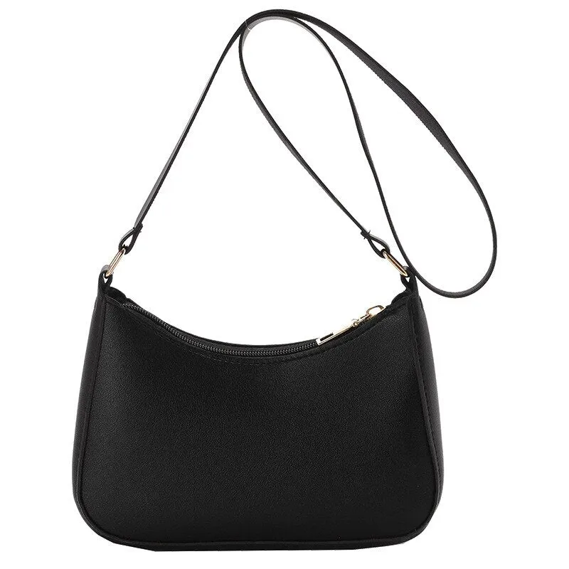 Darianrojas New Women's Fashion Handbags Retro Solid Color PU Leather Shoulder Underarm Bag Casual Women  Handbags