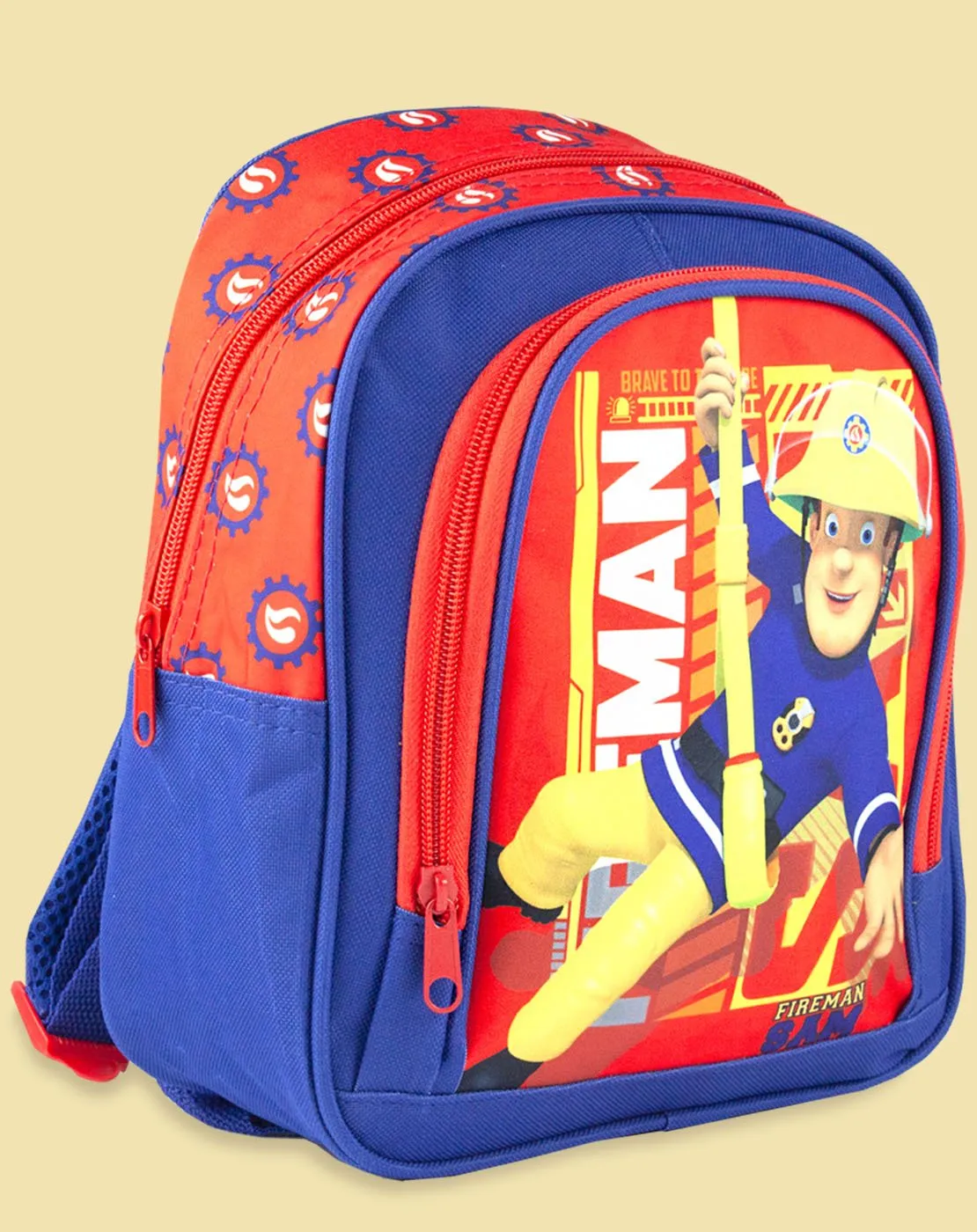 Fireman Sam Red Blue Boy's Kids School Polyester Backpack Bag