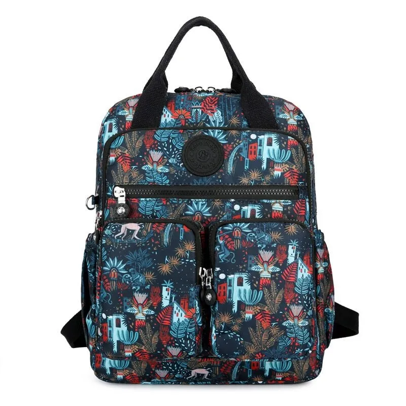 Floral Printing Women Waterproof Large Capacity Backpack