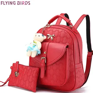 FLYING BIRDS new women backpack fashion women leather Backpacks ladies girl school bags shoulder bags female travel bag LM4003fb