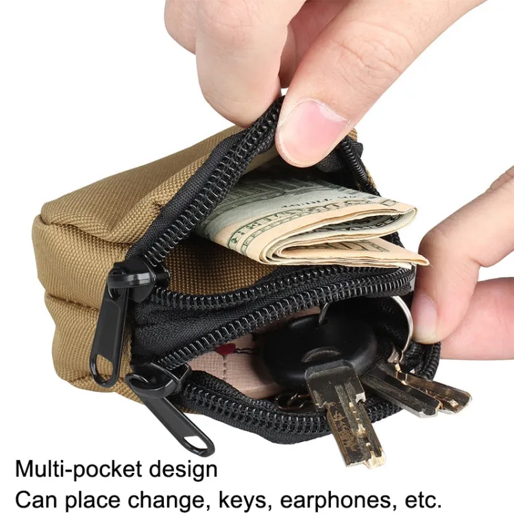 H25 Outdoor Sports Nylon Micro Slingshot Steel Ball Waist Bag Mini Coin Purse(Army Green)