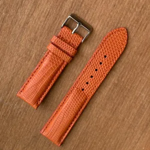 Handmade Orange Lizard Leather Watch Band For Men Quick Release Replacement Wristwatch Strap | DH-160