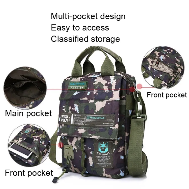 HAOSHUAI 206-1 Men Handheld Crossbody Bag Outdoor Waterproof Cloth Bag(Army Green)