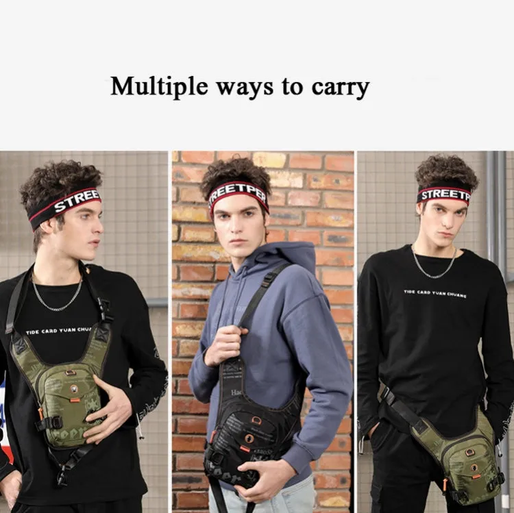 HaoShuai 5126 Outdoor Riding Leg Bag Multifunctional Sports Men Chest Bag Portable Waist Bag Messenger Bag(Dark Green)