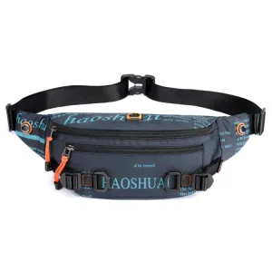 HAOSHUAI 5132 Outdoor Men Waist Bag Sports Running Chest Bag(Dark Blue)