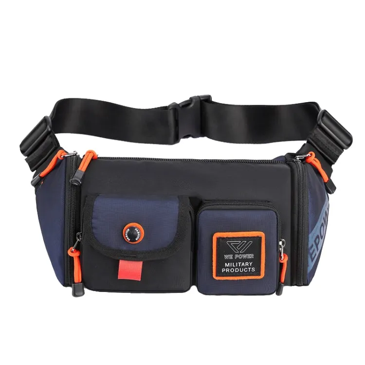 HAOSHUAI 5601 Men Leisure Waterproof Chest Bag Messenger Large Capacity Commute Bag(Dark Blue)