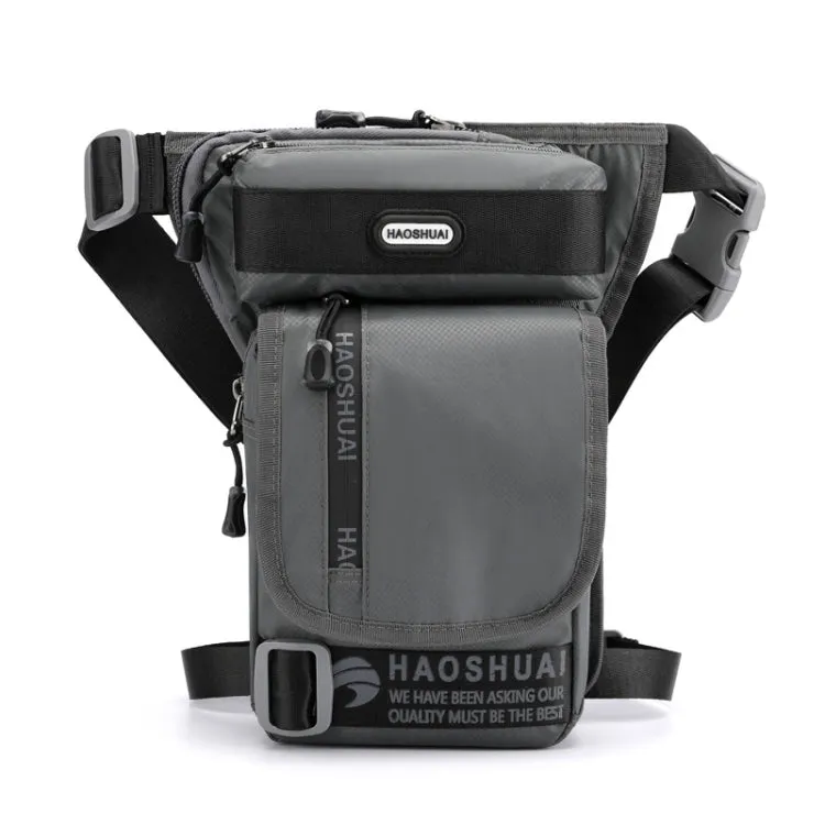 HAOSHUAI Men Outdoor Riding Leg Bag Waist Bag Sports Chest Bag Messenger Bag(Grey)