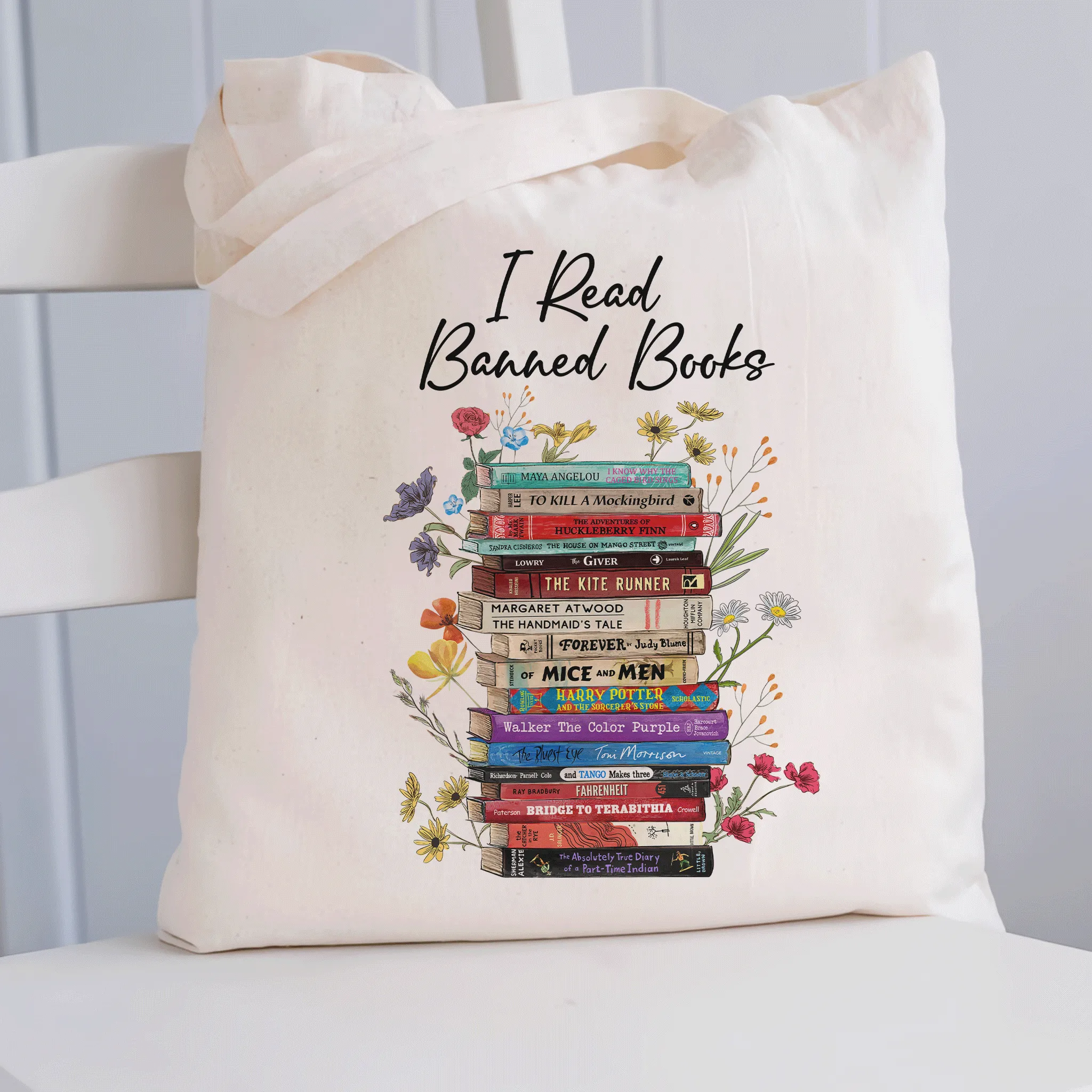 I Read Banned Books Flowers Book Lover Gift TBW189