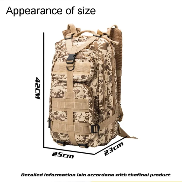 INDEPMAN DL-B002A Fashion Camouflage Style Men Oxford Cloth Backpack Shoulders Bag 25L Outdoors Hiking Camping Travelling Bag 3P  Package with Expanded MOLLE & IND Shoulder Pad & Adjustable Shoulder Strap, Size: 43 x 26 x 23 cm(Black)