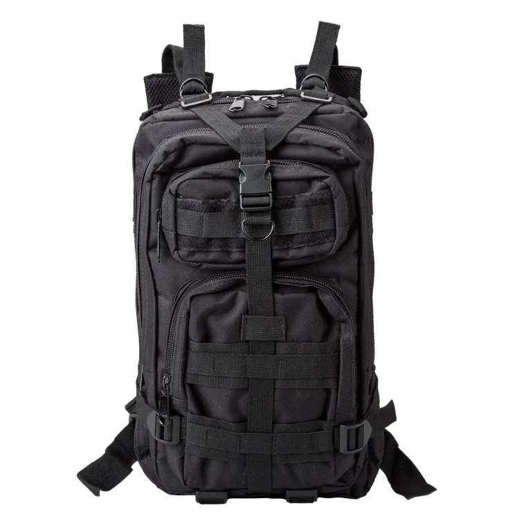 INDEPMAN DL-B002A Fashion Camouflage Style Men Oxford Cloth Backpack Shoulders Bag 25L Outdoors Hiking Camping Travelling Bag 3P  Package with Expanded MOLLE & IND Shoulder Pad & Adjustable Shoulder Strap, Size: 43 x 26 x 23 cm(Black)