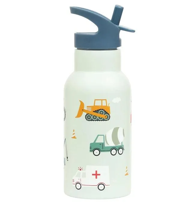 Kids Bag | Kids Stainless Steel Water Bottle- Vehicles, Cars | A Little Lovely Company