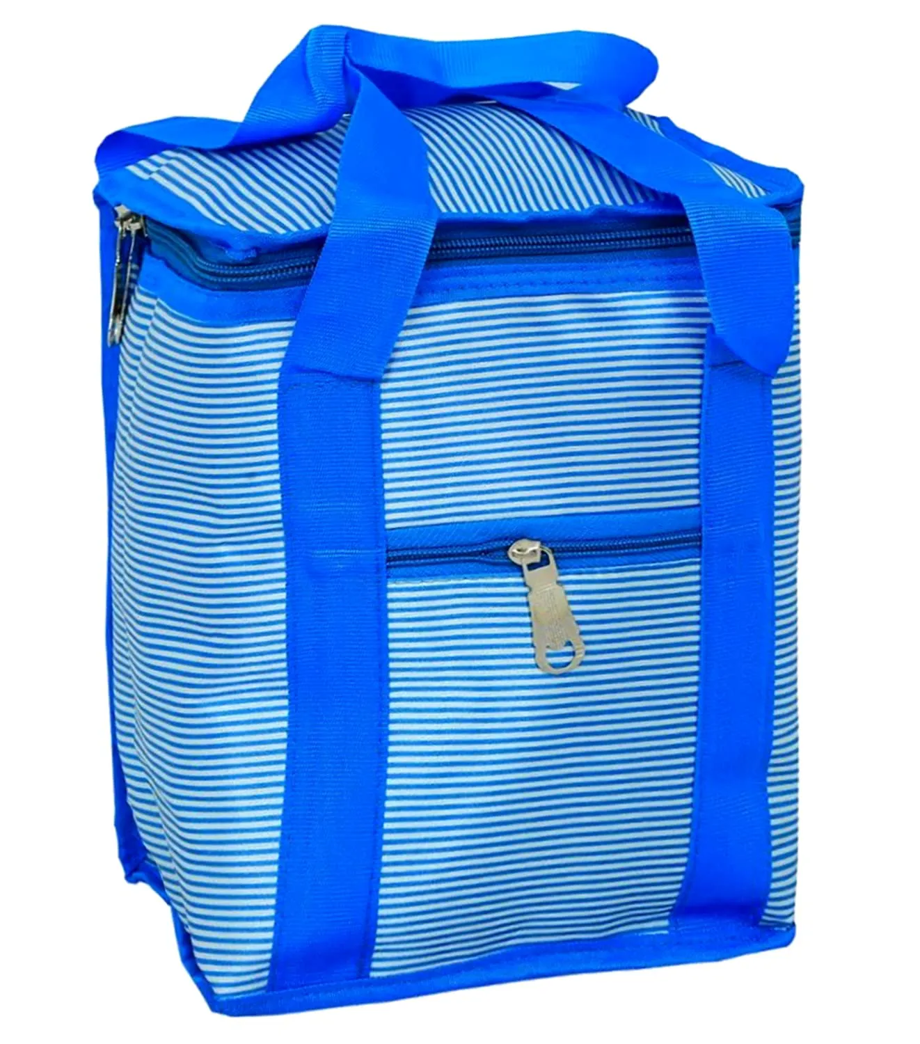 Kuber Industries Linning Printed Polyster Lunch Bag Lunch Tote Bag for Men & Women- Pack of 2 (Blue)