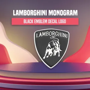 Lamborghini Monogram - Black - Emblem | Decal | Monogram | Logo