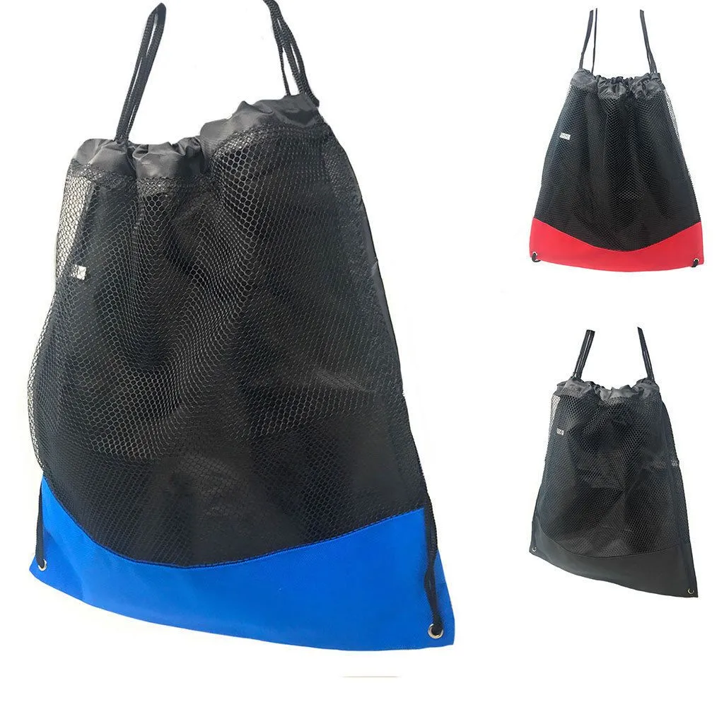 Large Drawstring Cinch Tote Storage Bag Sack for Gym Traveling Work School 17inch