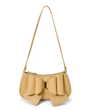 LIKE DREAMS Women's Spring Baguette Crossbody Bag with Bow, Yellow