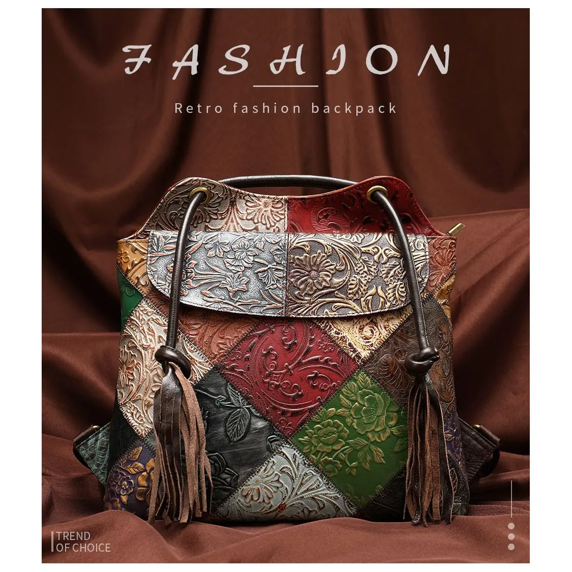 Luxury Bohemian Exotic Texture Applique Mini Daypack