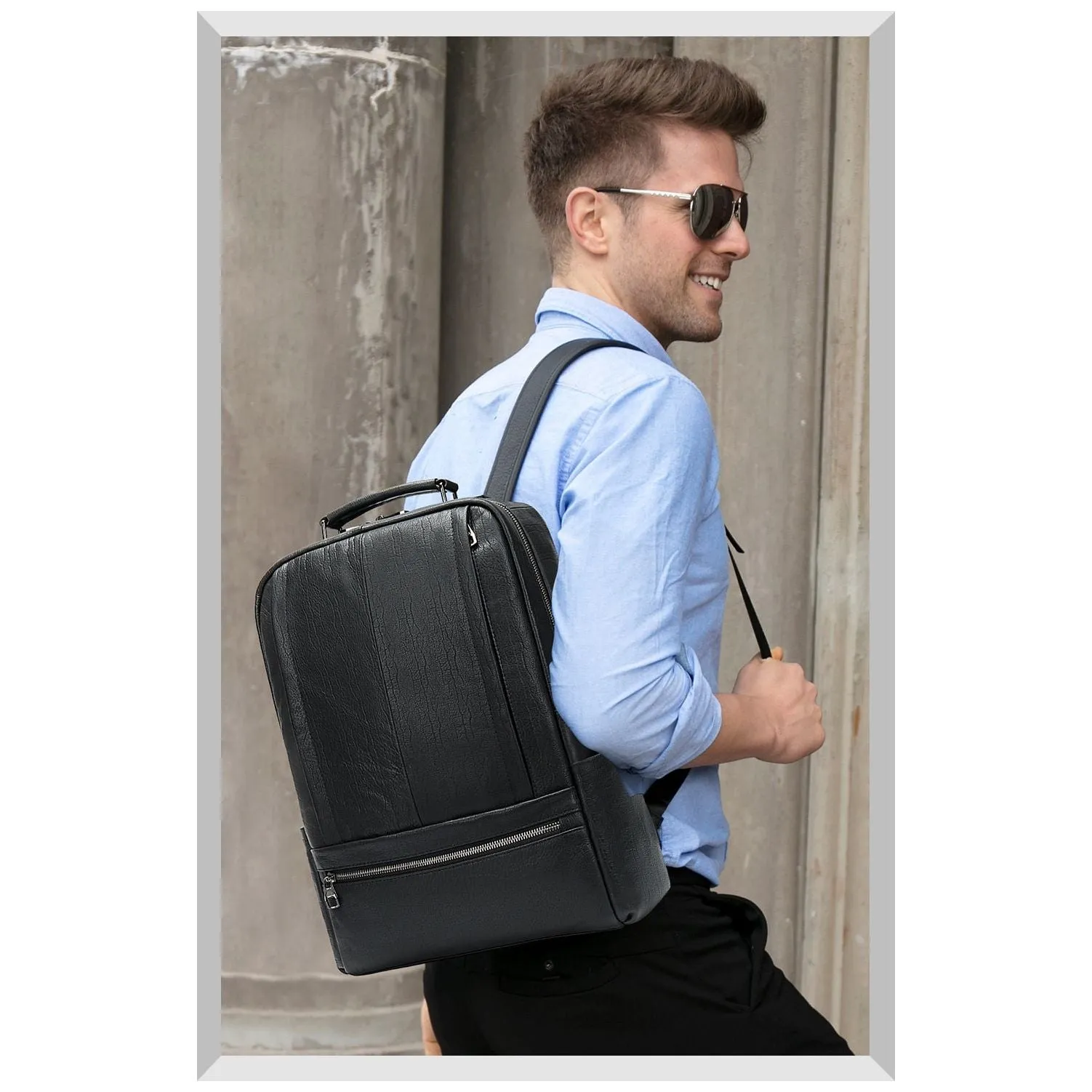 Luxury Exotic Leather Laptop Travel Backpack