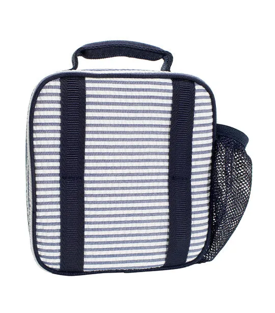 Mackenzie Navy Seersucker Lunch Box and Water Bottle