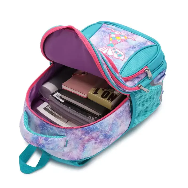 Magical Mermaid & Unicorn Print School Bag - Waterproof & Spacious Backpack for Kids