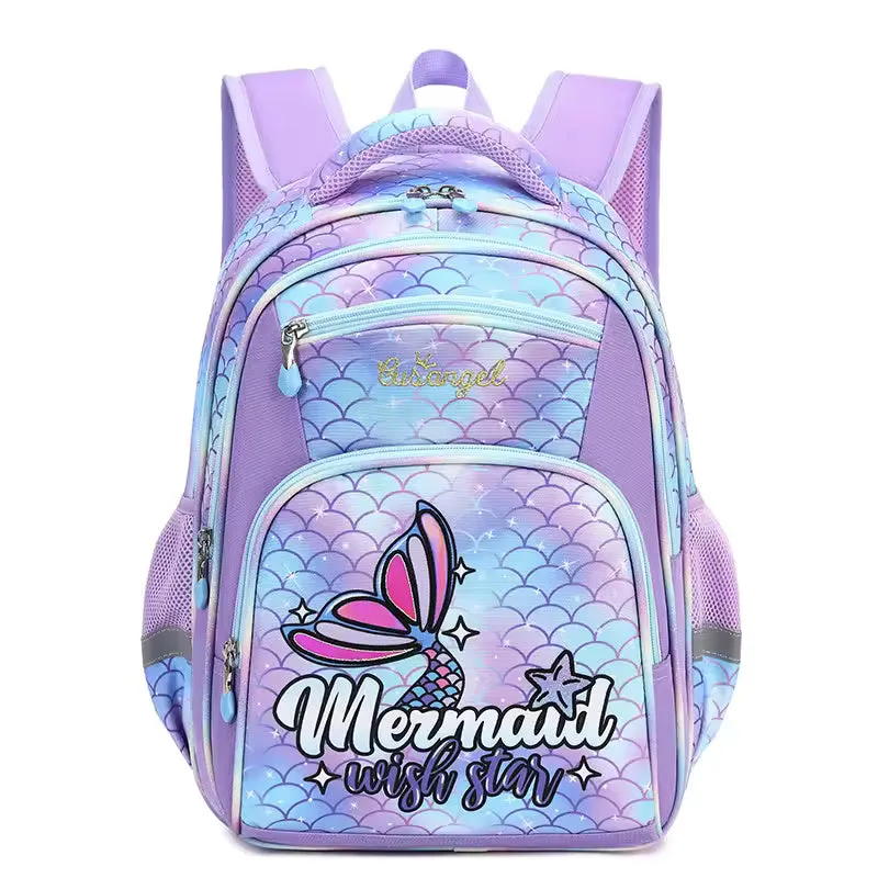 Magical Mermaid & Unicorn Print School Bag - Waterproof & Spacious Backpack for Kids