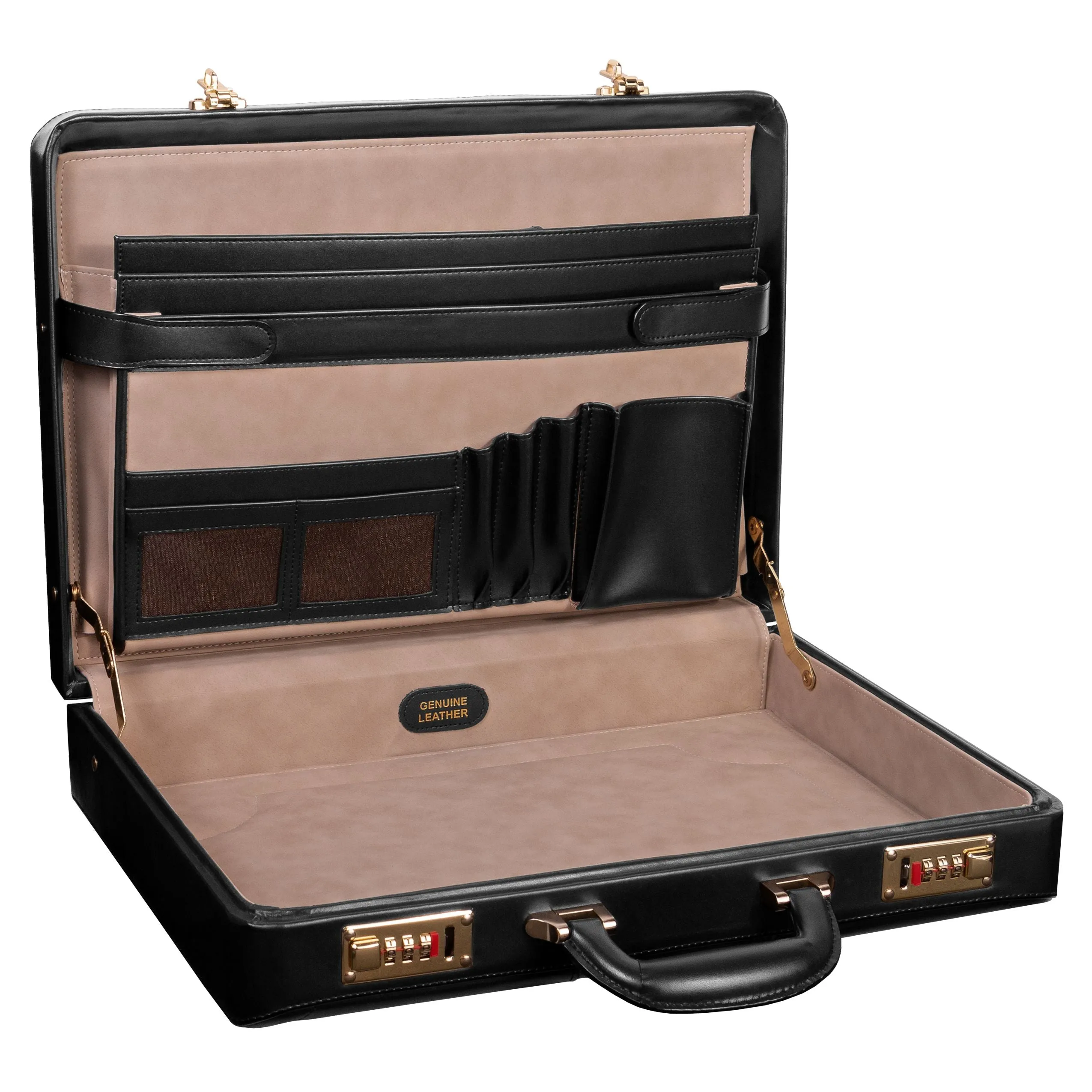 McKlein USA Daley Leather Attache Briefcase Assorted Colors