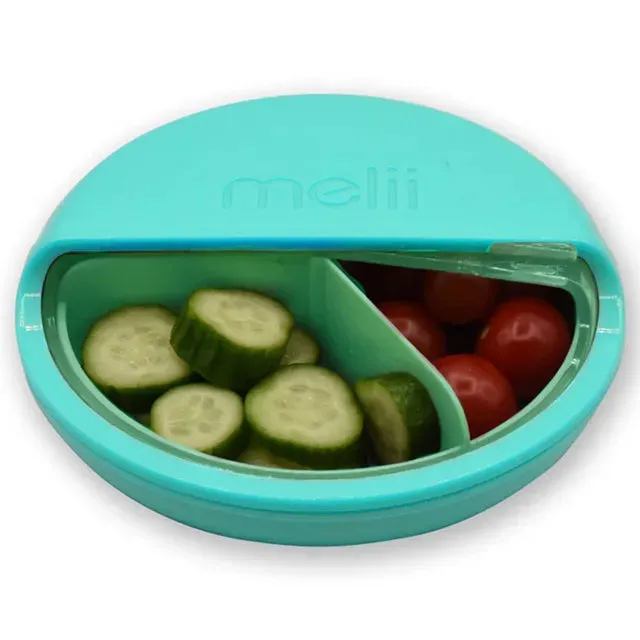 Melii Spin 3 Compartment Snack Container Turquoise