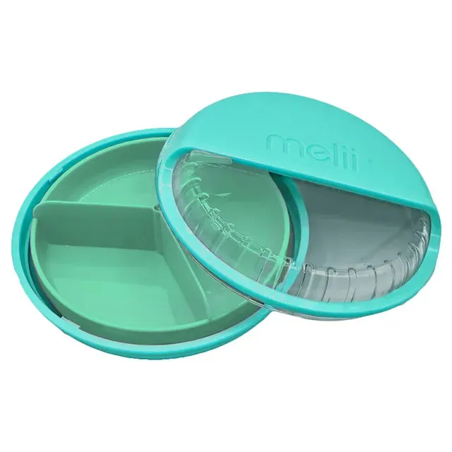 Melii Spin 3 Compartment Snack Container Turquoise