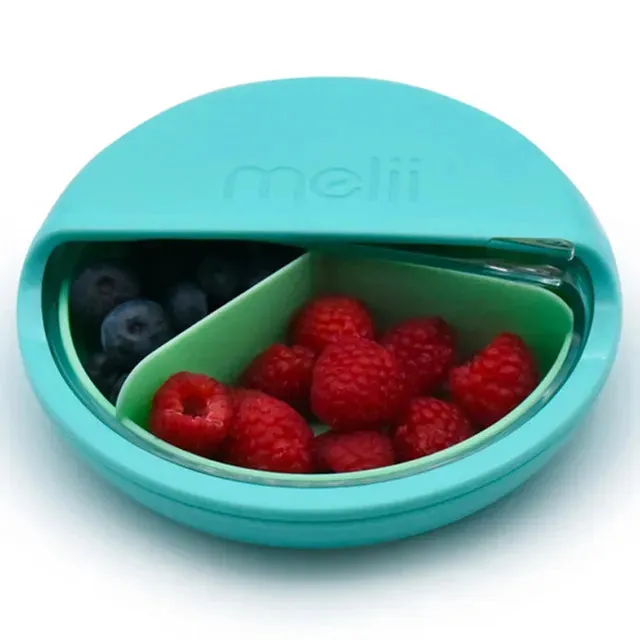 Melii Spin 3 Compartment Snack Container Turquoise