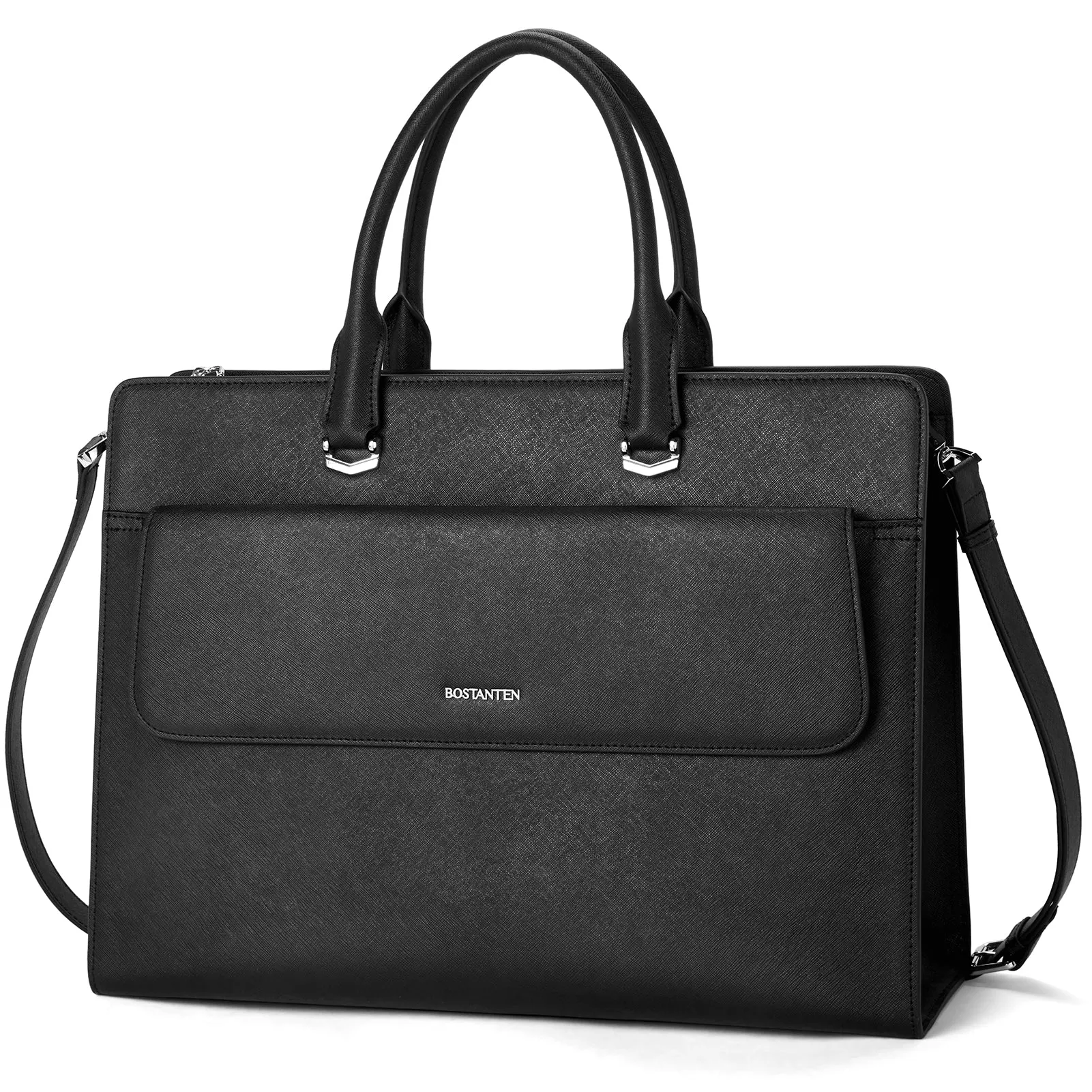 Mizuki Black Leather Briefcase Women's - Messenger Bags