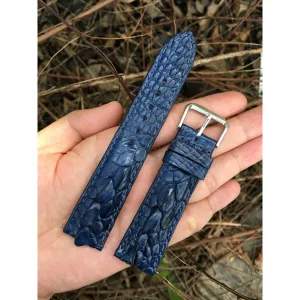 Navy blue Alligator Leather Watch Band For Men | Premium Crocodile Quick Release Replacement Wristwatch Strap | DH-82