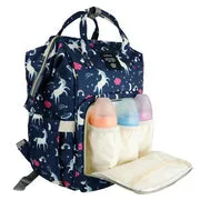 Navy Blue Unicorn Backpack Diaper Bag – Perfect for Baby Gear