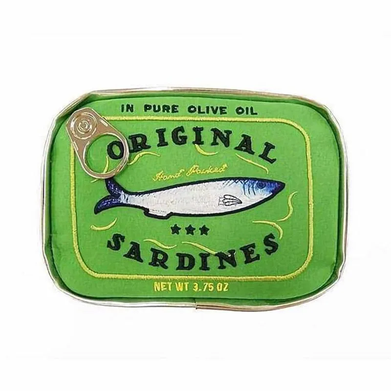 Novelty Retro Canned Sardines Style Portable Cosmetic Bag