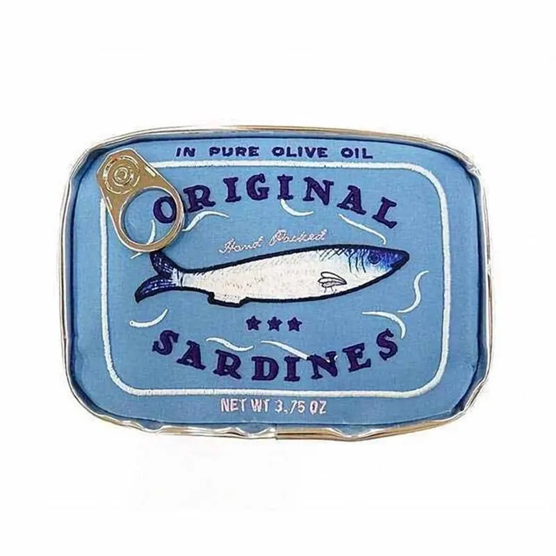 Novelty Retro Canned Sardines Style Portable Cosmetic Bag