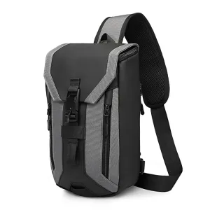 Ozuko 9334 Men Outdoor Multifunctional Waterproof Messenger Bag with External USB Charging Port(Dark Gray)