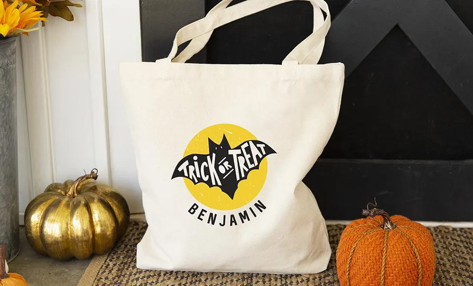 Personalized Kids Halloween Tote Bags