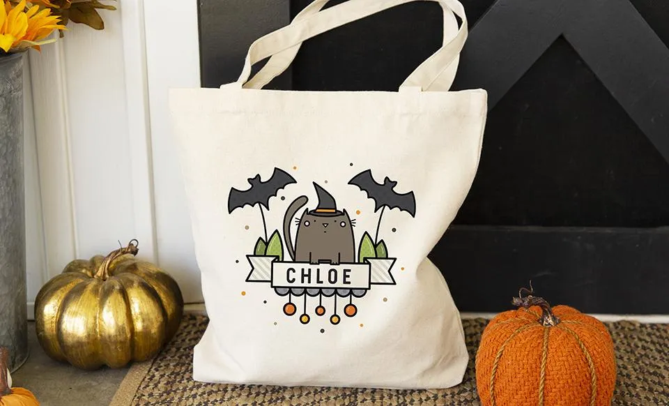 Personalized Kids Halloween Tote Bags