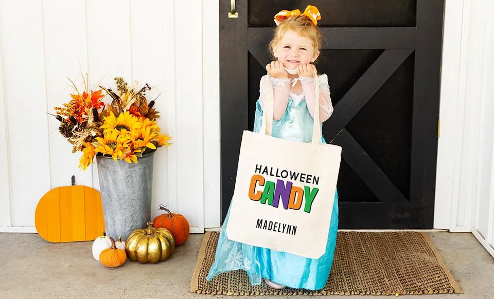 Personalized Kids Halloween Tote Bags