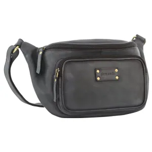 Pierre Cardin Burnished Leather Sling Bag PC3455 Black