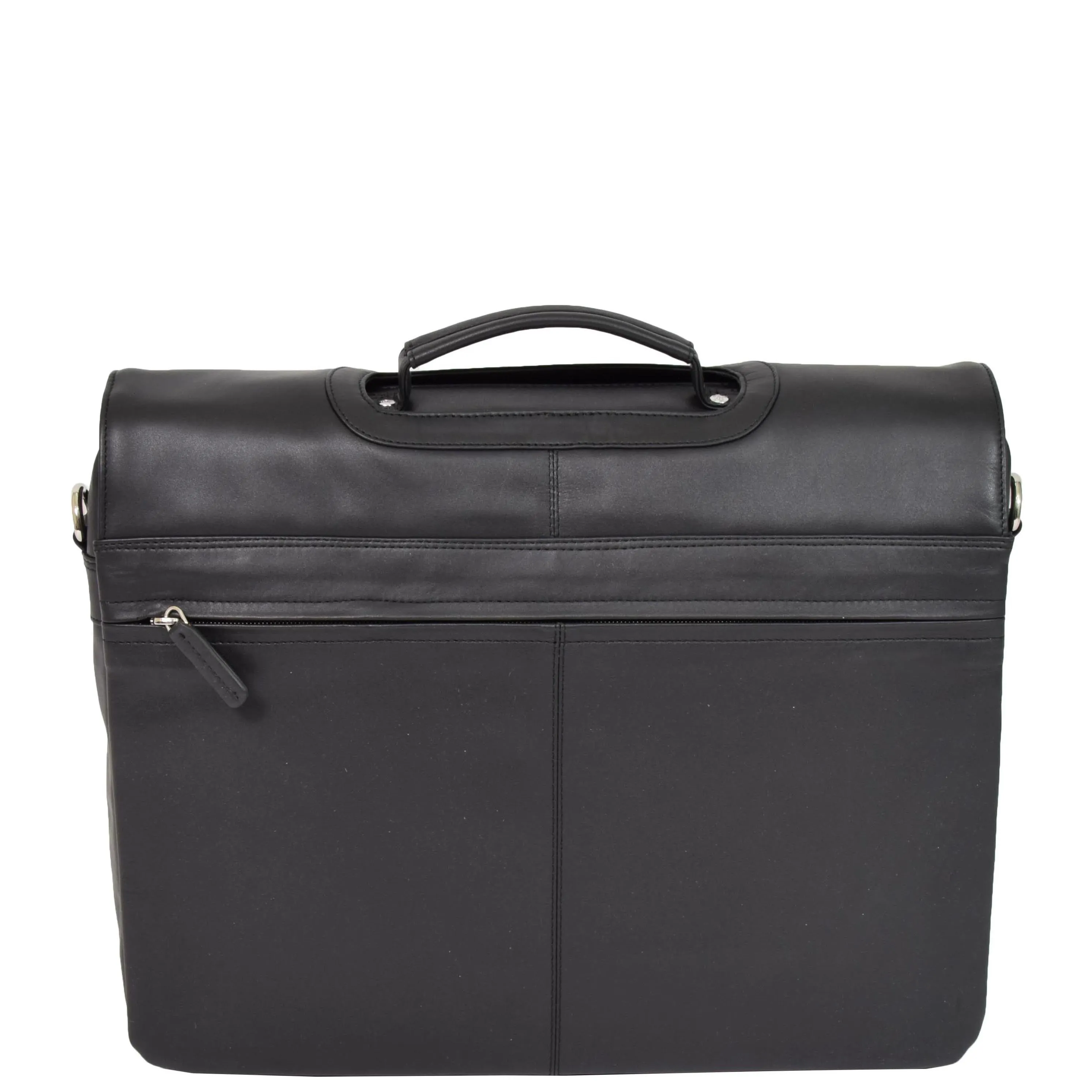 Real Soft Black Leather Briefcase Satchel Executive Business Bag A85