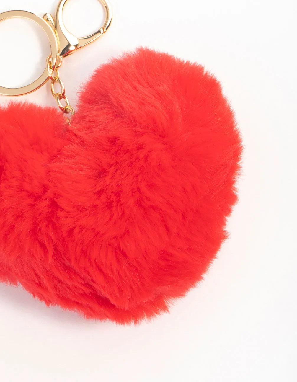 Red Fabric Heart Keychain