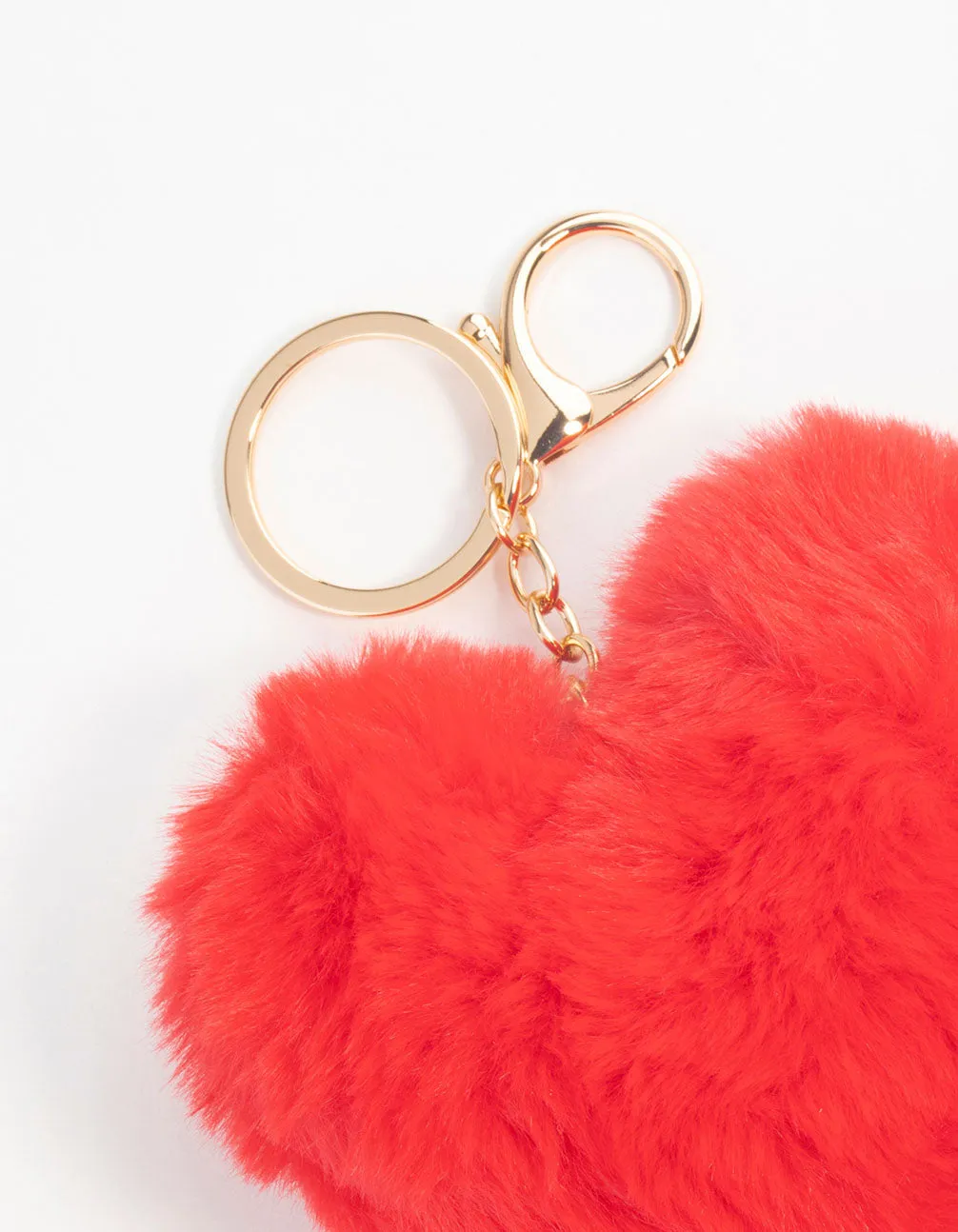 Red Fabric Heart Keychain