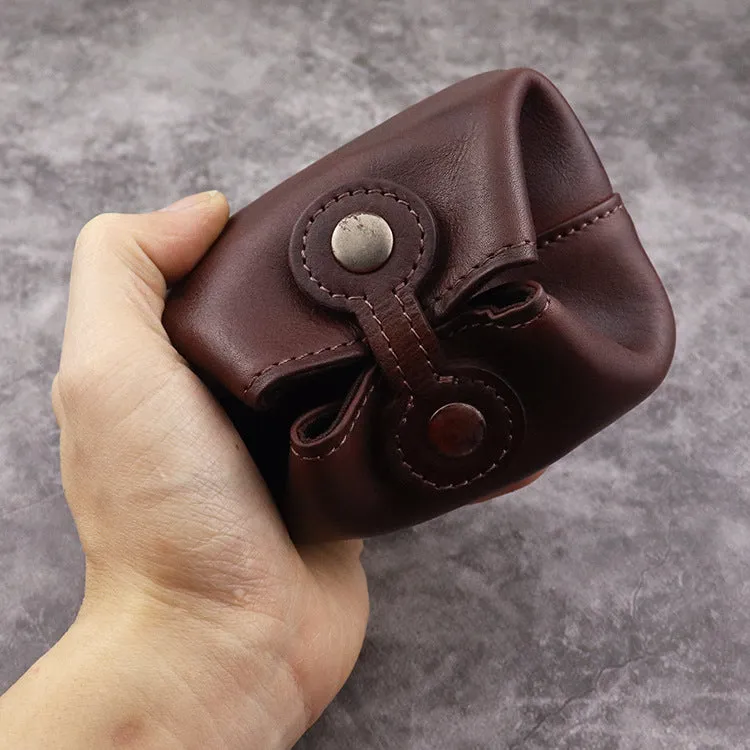 Retro Leather Mini Portable Coin Bag Storage Bag