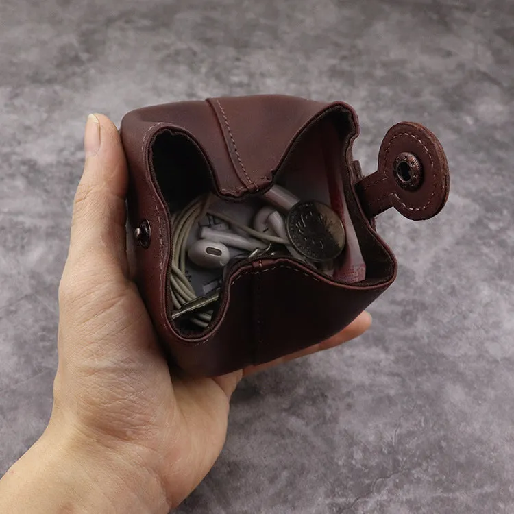 Retro Leather Mini Portable Coin Bag Storage Bag