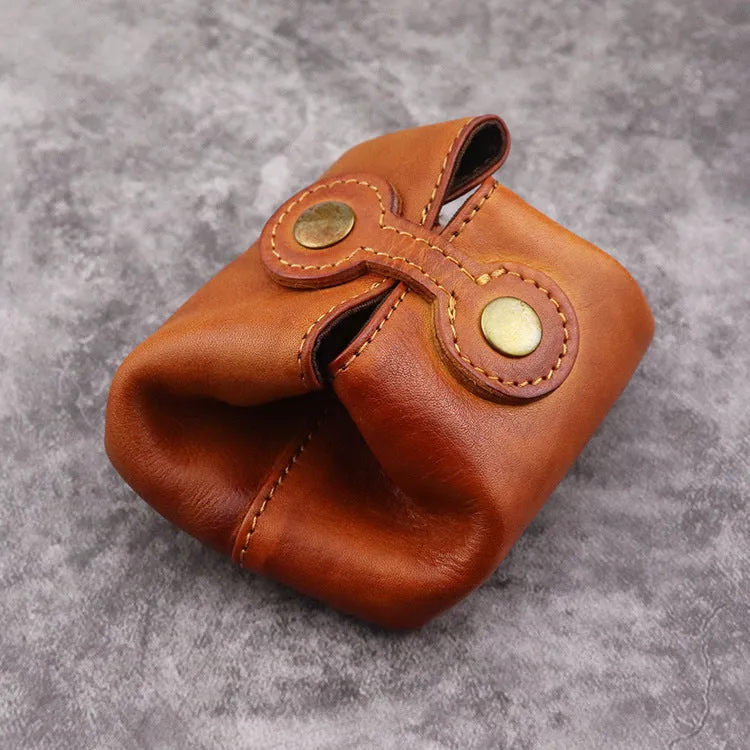 Retro Leather Mini Portable Coin Bag Storage Bag